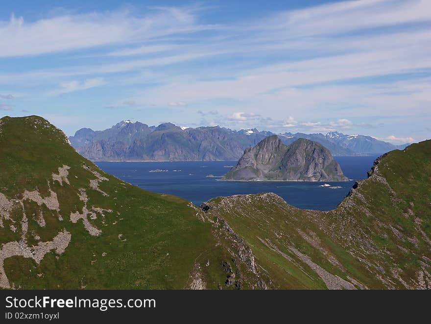 View to Lofoten from Vaeroy island