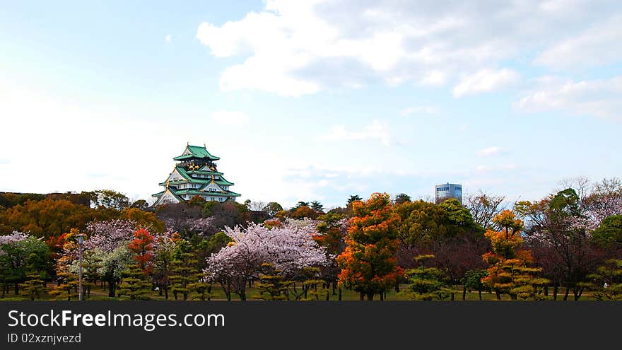 Urban Skyline with Ancient Castle. Urban Skyline with Ancient Castle