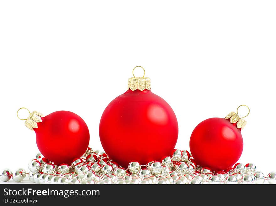 Christmas balls isolated on the white background