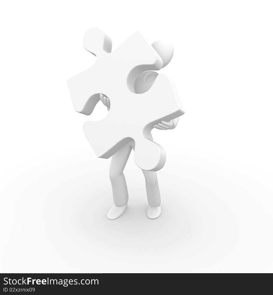 Holding a puzzle piece