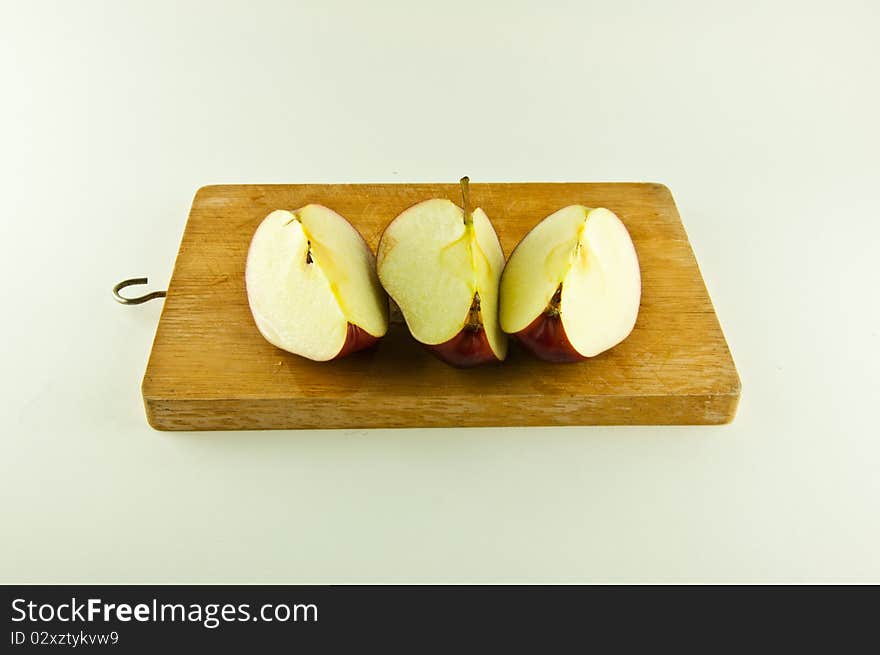 Red apples on white background