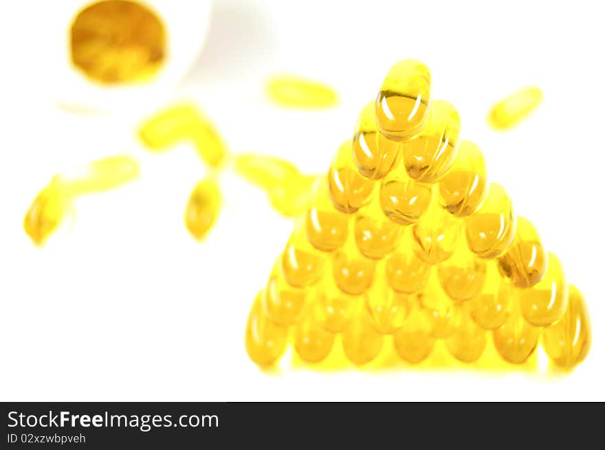 Medical pills on a white background