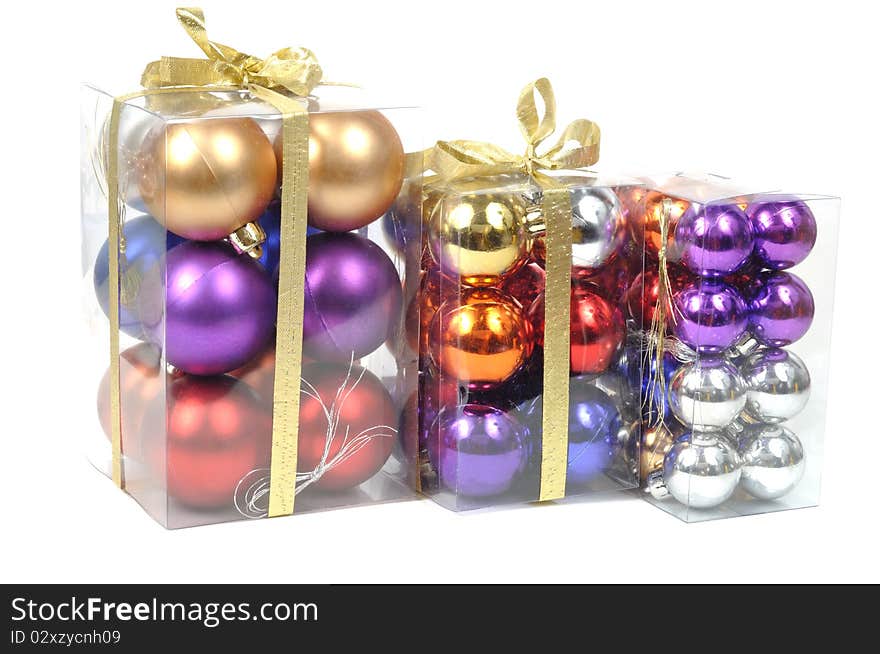 Christmas balls sets, isolated on white background