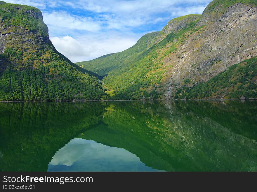 Picturesque Norway mountain landscape.