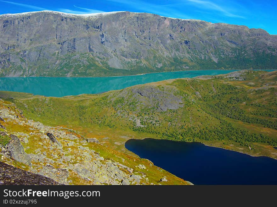 Picturesque Norway mountain landscape.