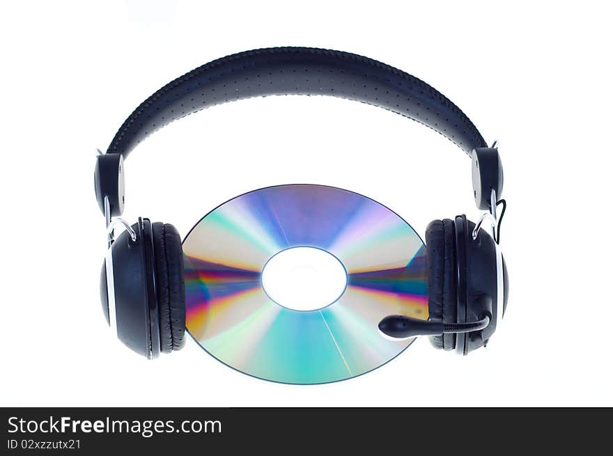 The headphones isolated on the wite background.