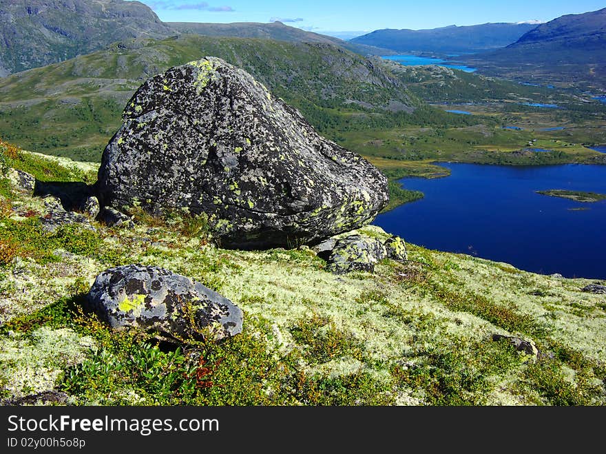 Picturesque Norway mountain landscape.