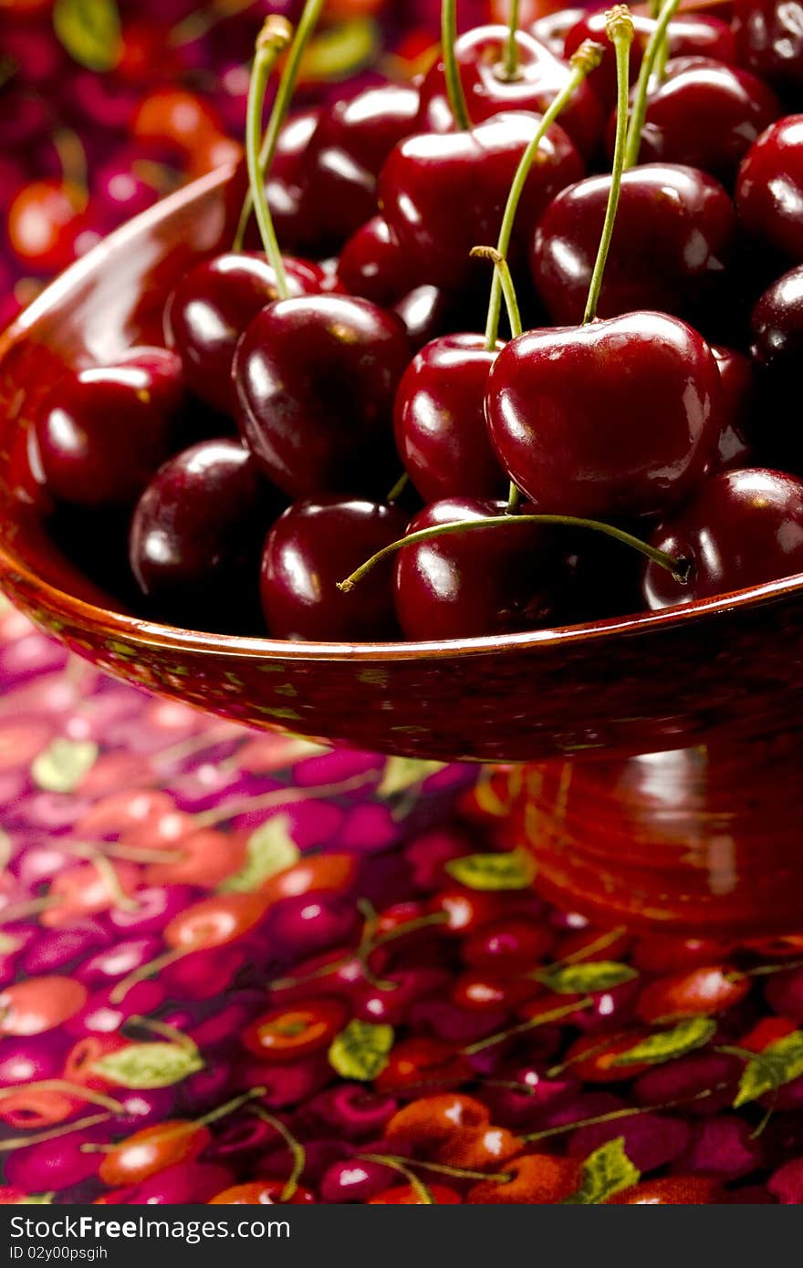 Bowl of fresh cherries