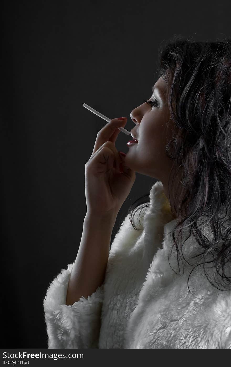 Girl With Cigarette In Hand