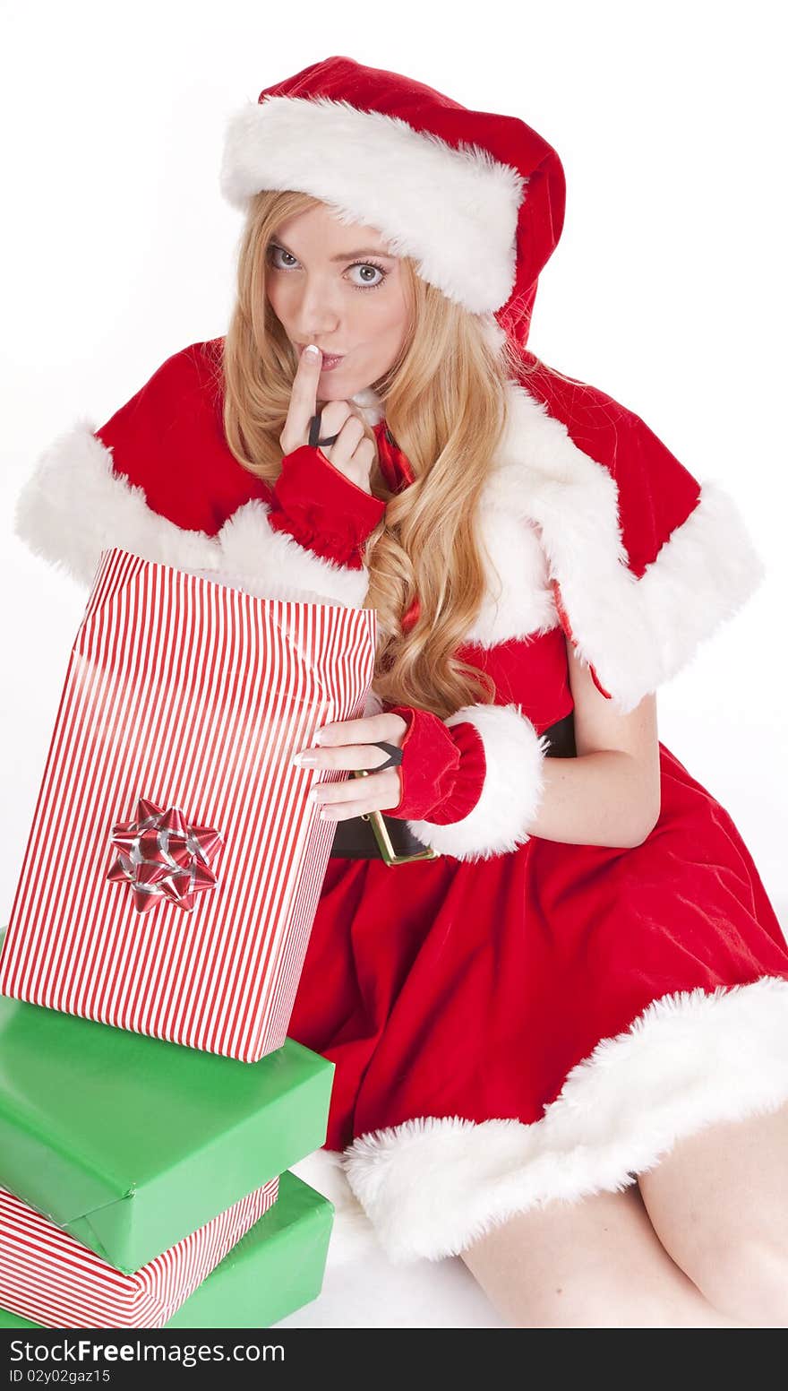 Mrs Santa open gift shhh