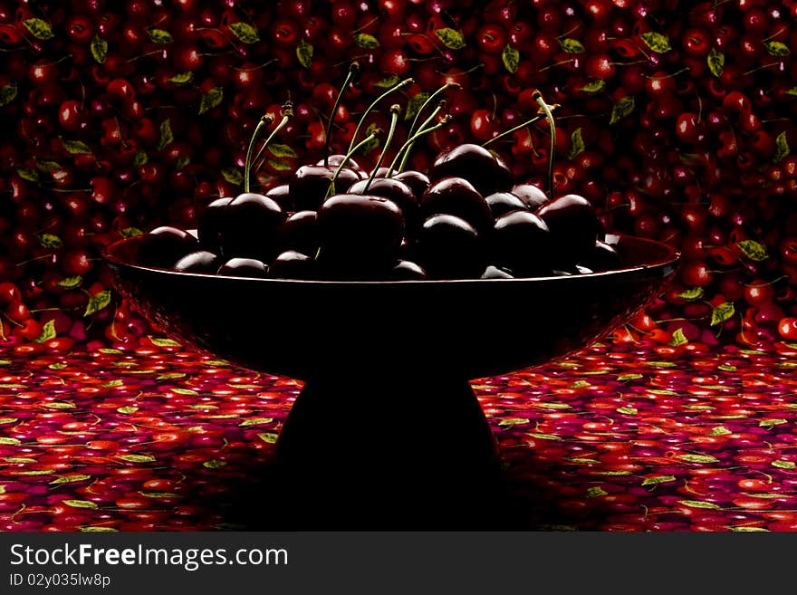 Bowl of fresh cherries