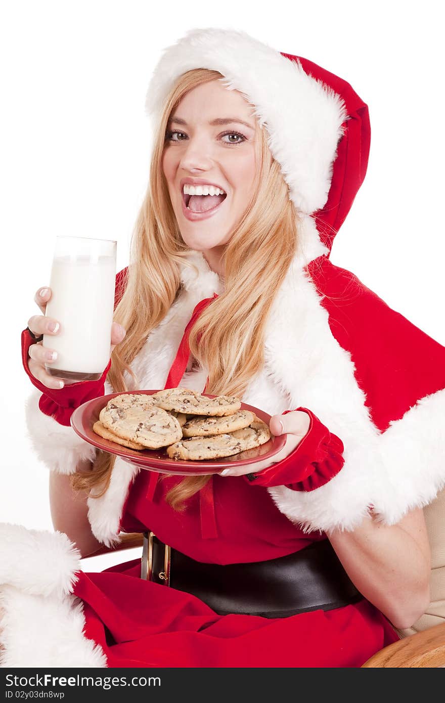 Mrs Santa Smile Cookies Milk