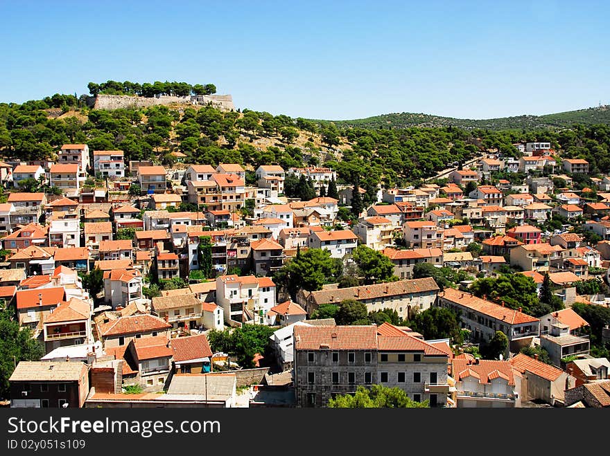 Aerial view of Sibenik, Croatia