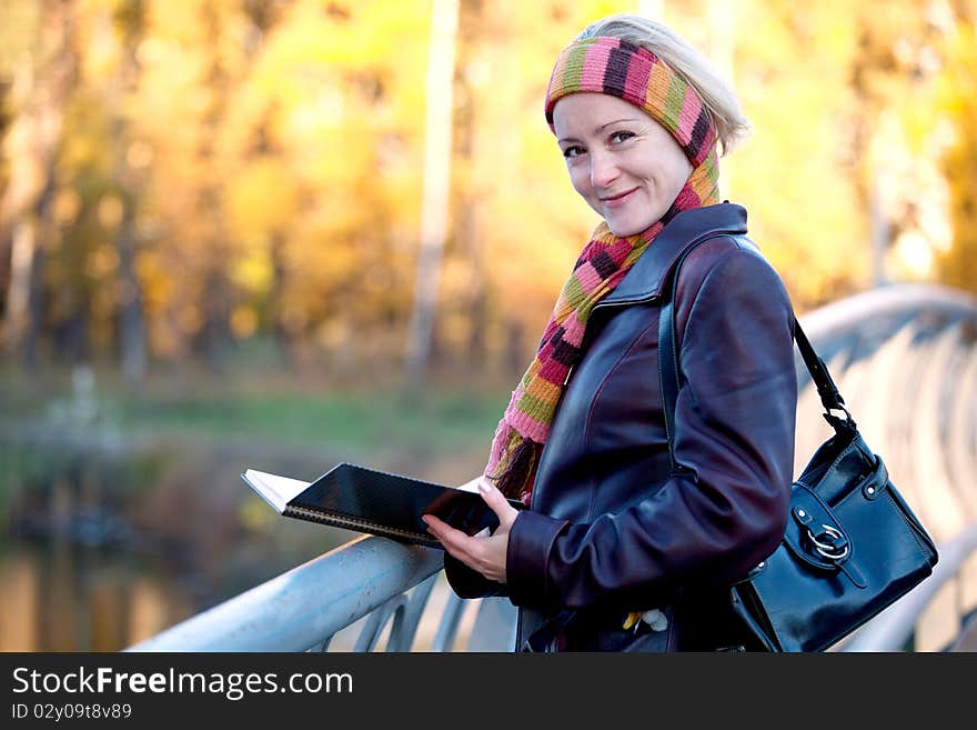 Young woman with book