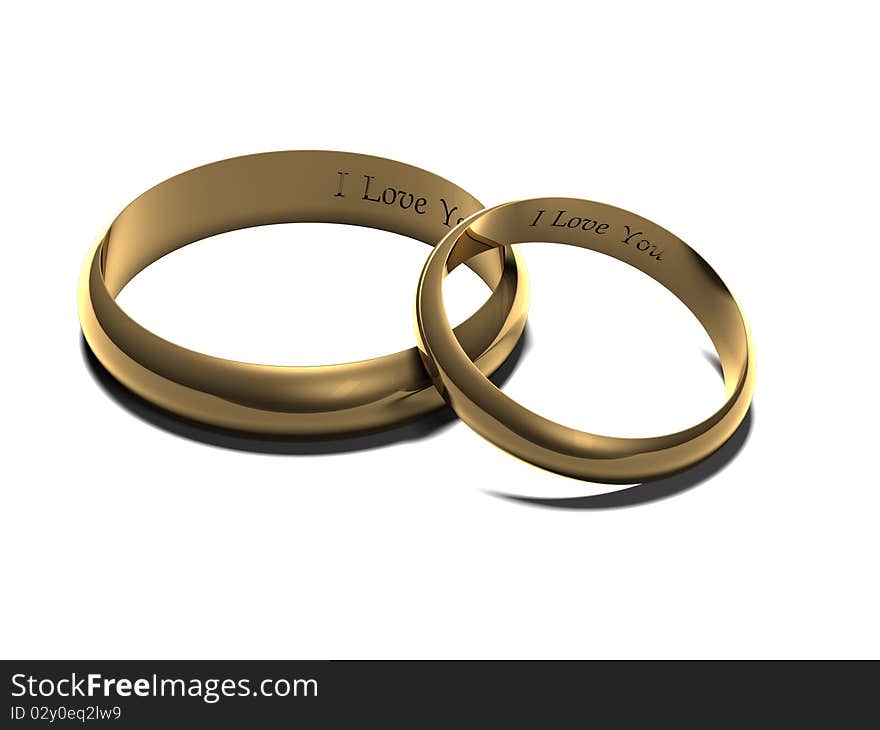 A pair of engraved wedding rings