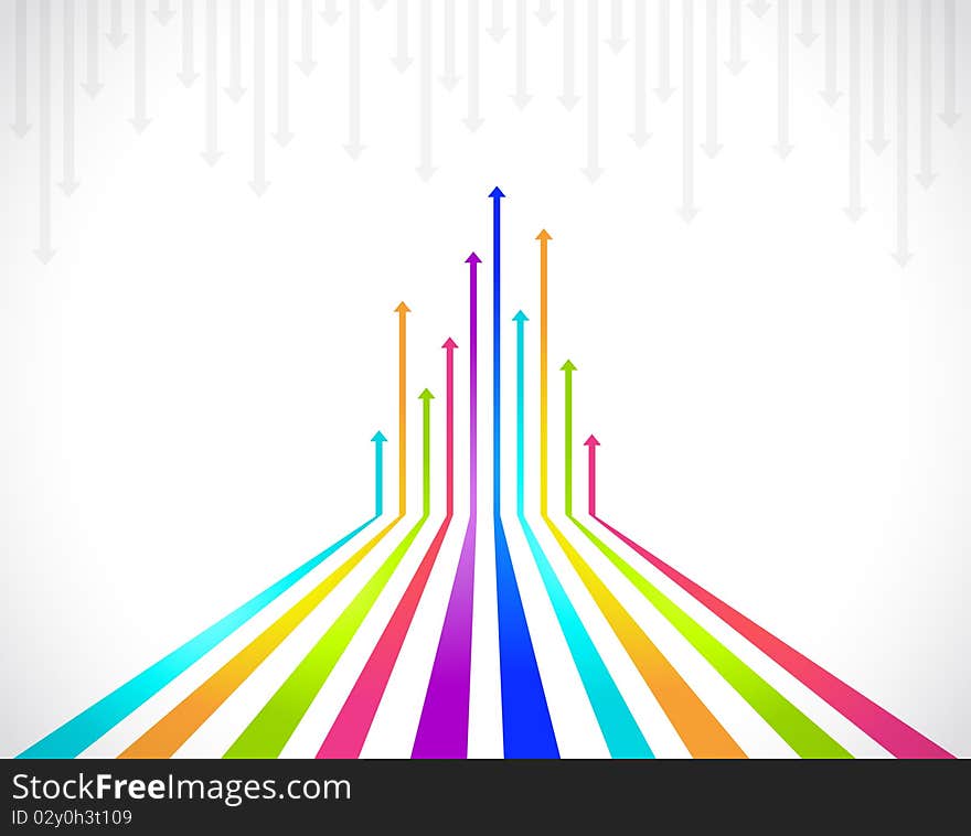 Vector illustration of Colored arrows