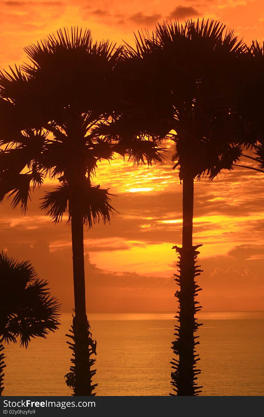 Sunset on the thai beach