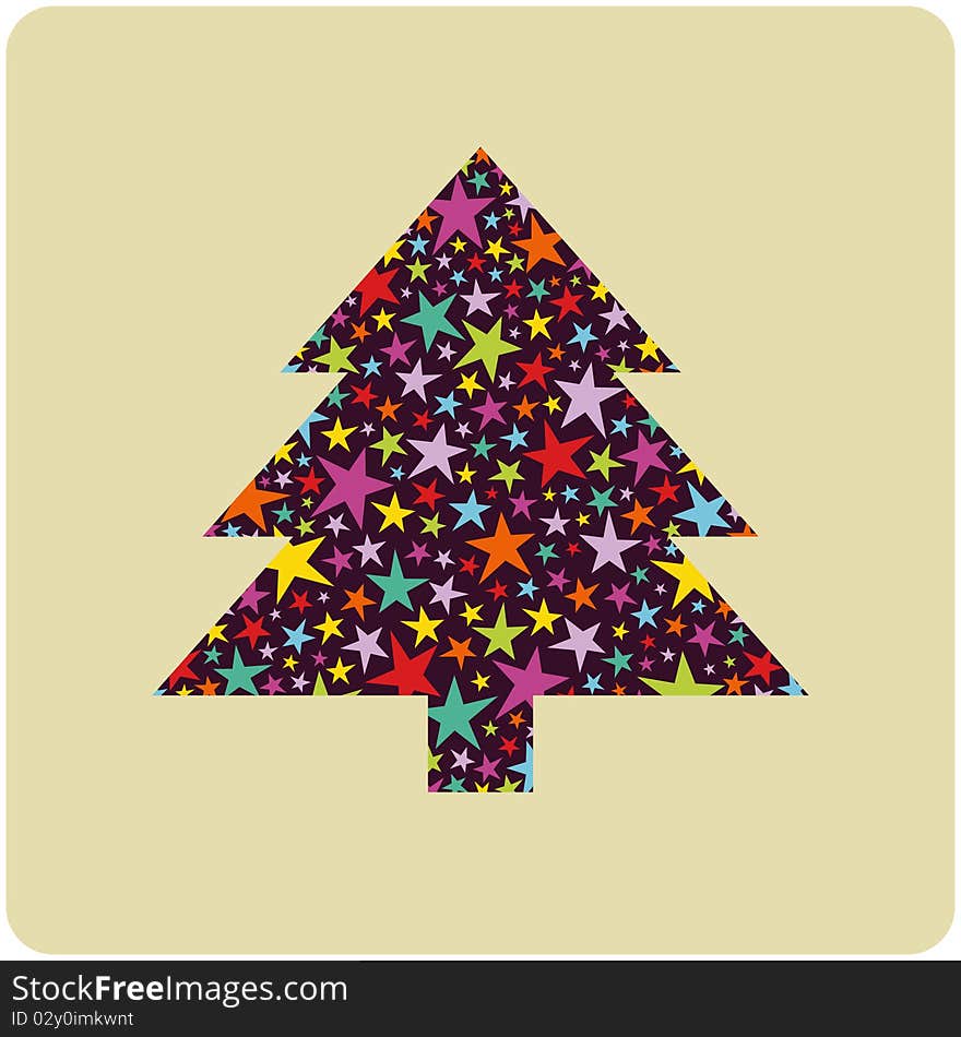 Tree of christmas card