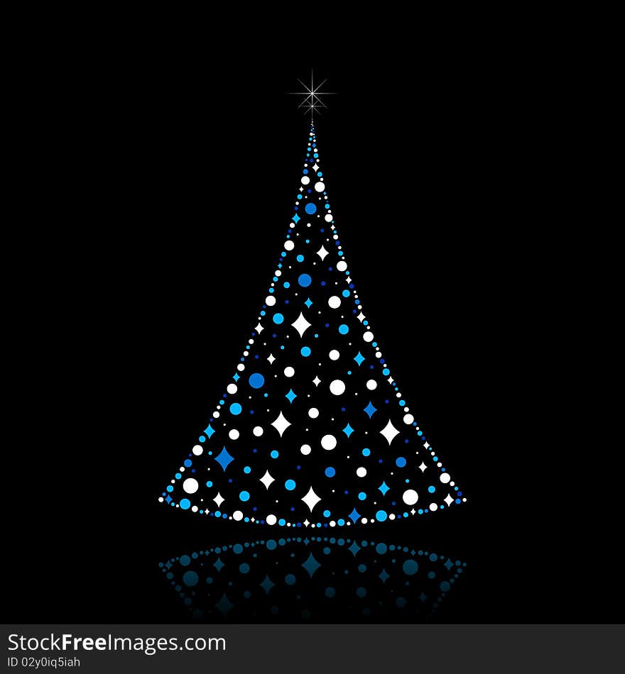 Vector tree of christmas card