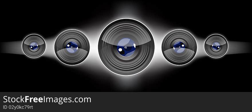 Vector illustration of camera lens.