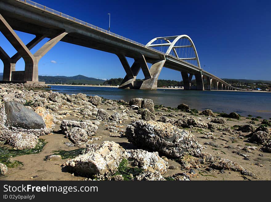 The Waldport bridge on the central Oregon coast