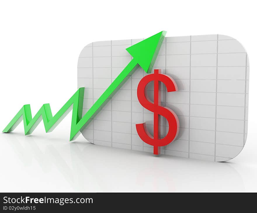 3d Business Graph in white background. 3d Business Graph in white background