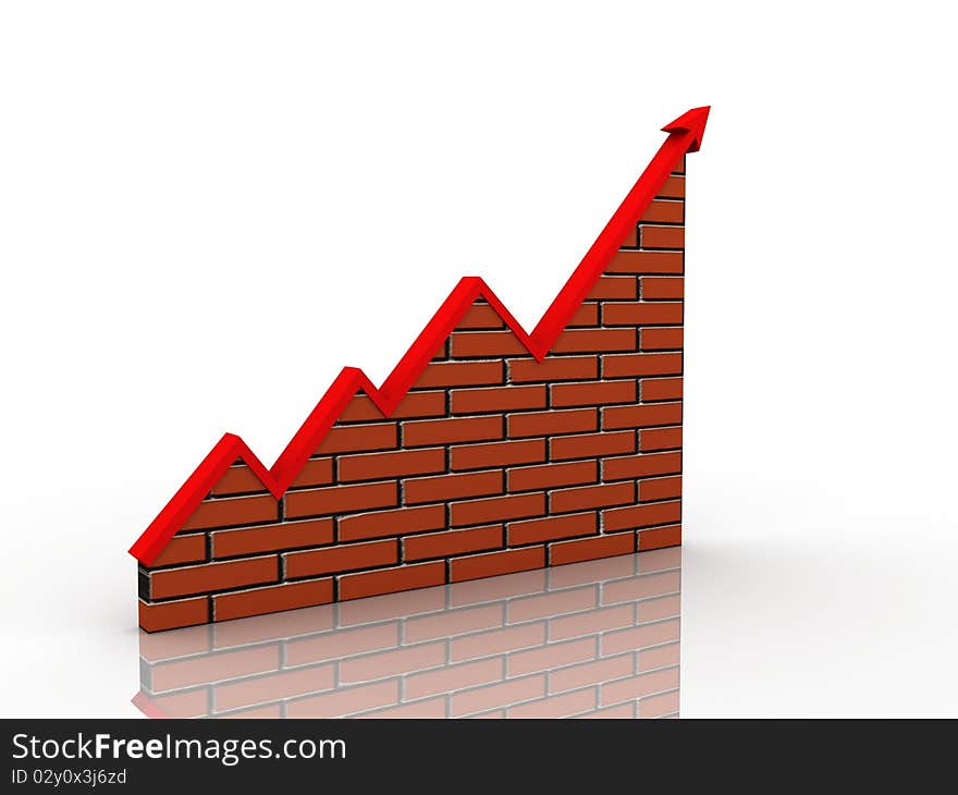 3d Business Graph in white background. 3d Business Graph in white background