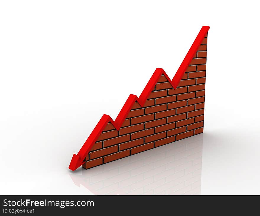 3d Business Graph in white background. 3d Business Graph in white background