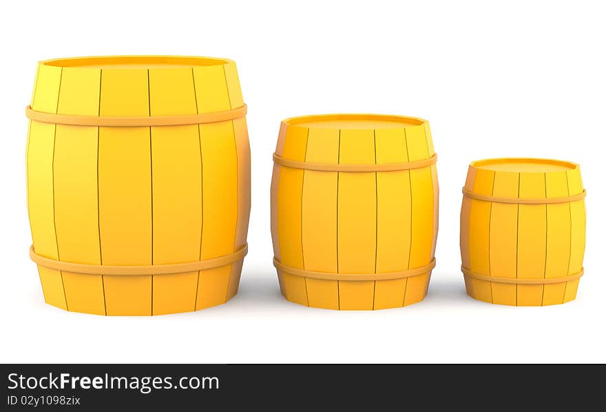 Three yellow barrels