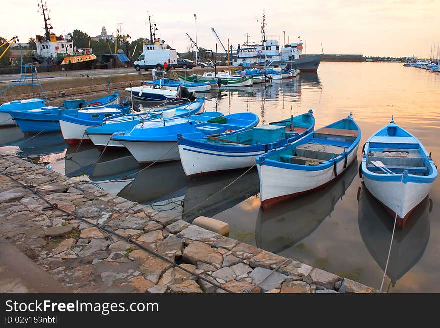 Boats Near Sea Mooring