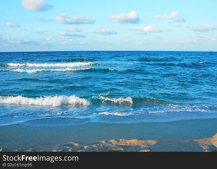 Beach and cloudy sky