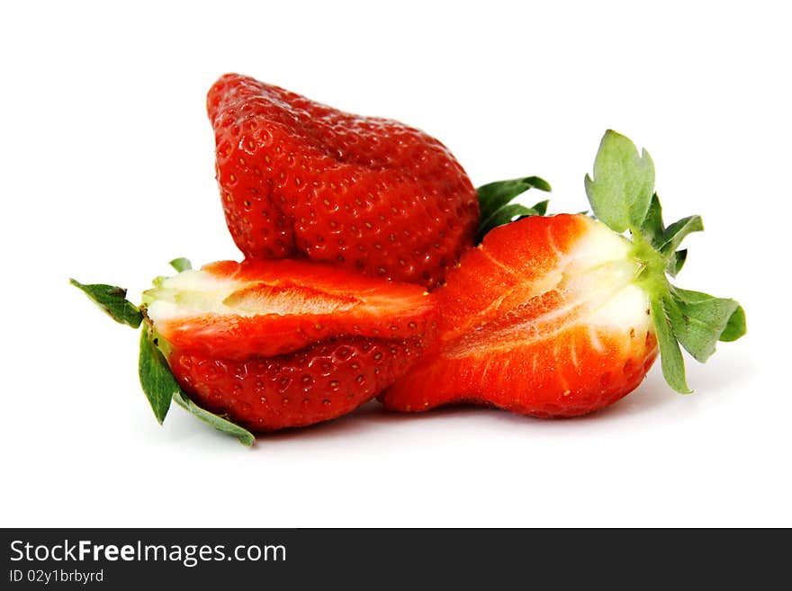 Fresh strawberry fruit isolated on white. Fresh strawberry fruit isolated on white