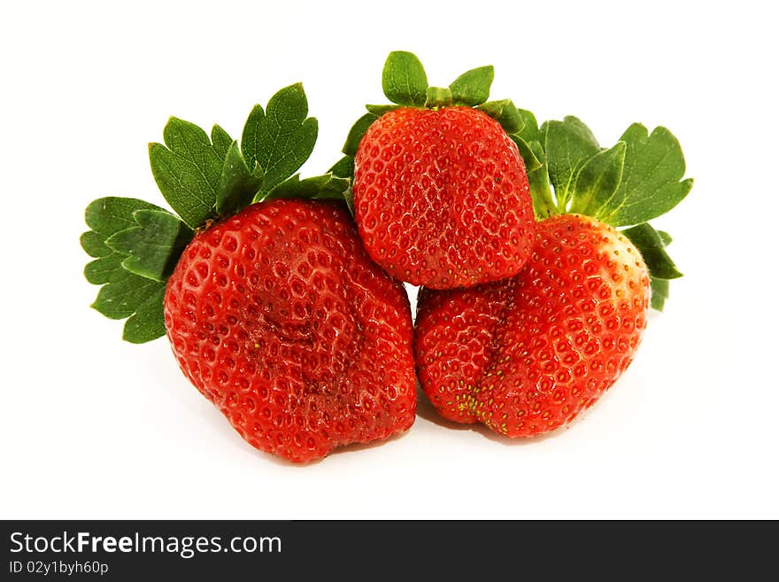 Fresh strawberry fruit isolated on white. Fresh strawberry fruit isolated on white