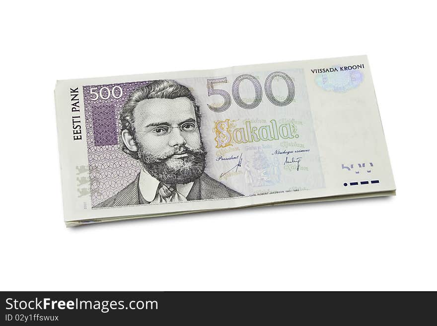 Paper currency note of Estonia. Paper currency note of Estonia