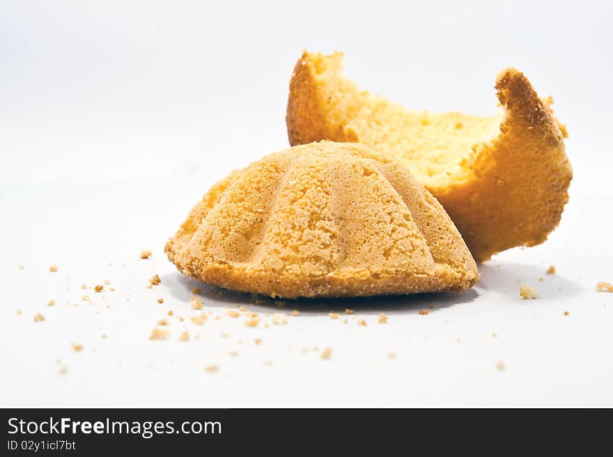 Sweet bread on white background