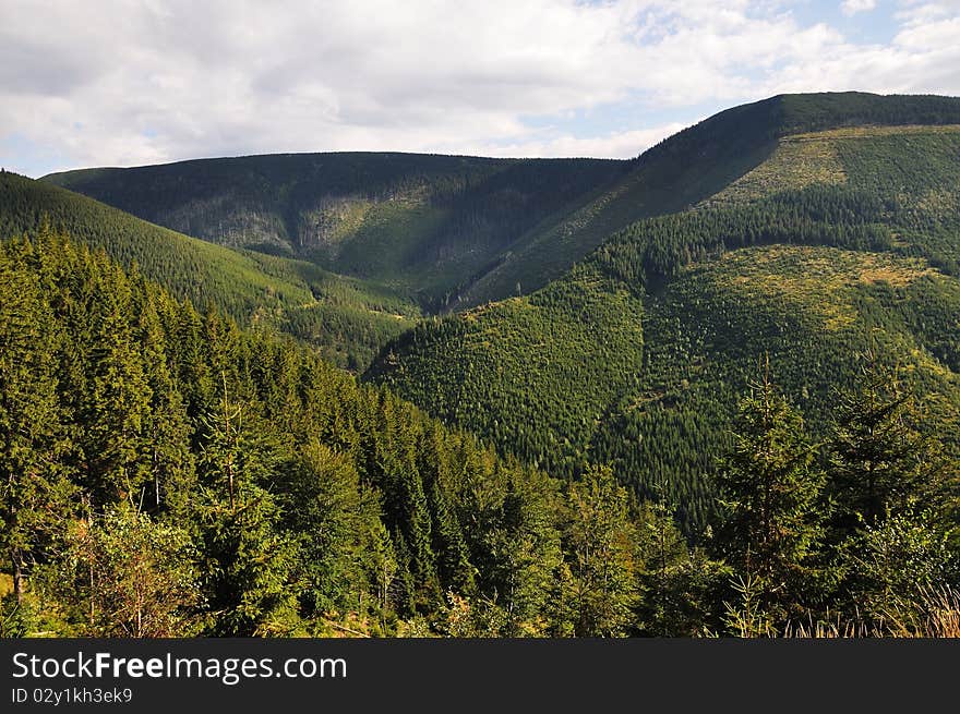 Green Hills in the national park Krkonose in the Czech Republic