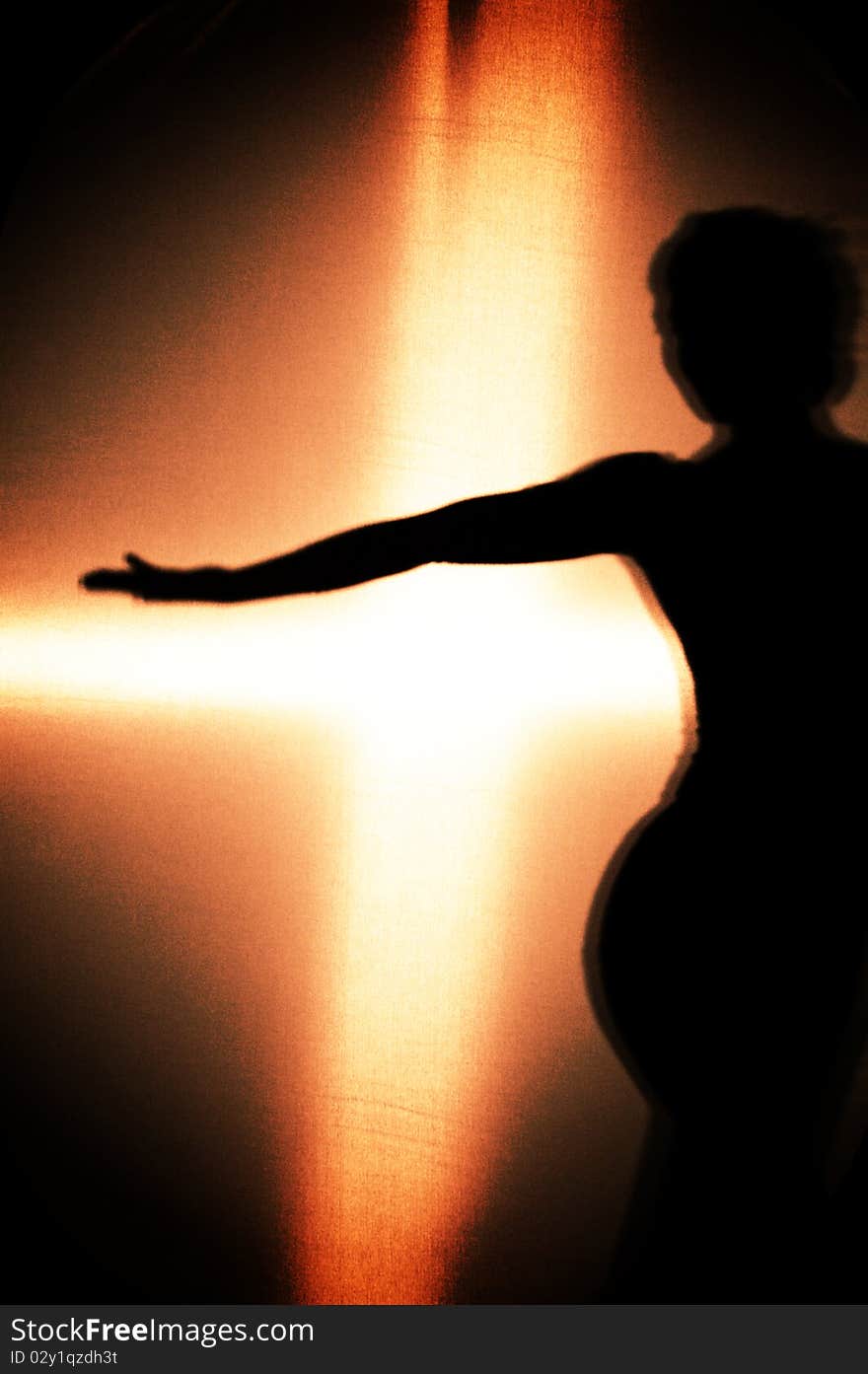 Girl Dancing, Silhouette of a Girl. Girl Dancing, Silhouette of a Girl