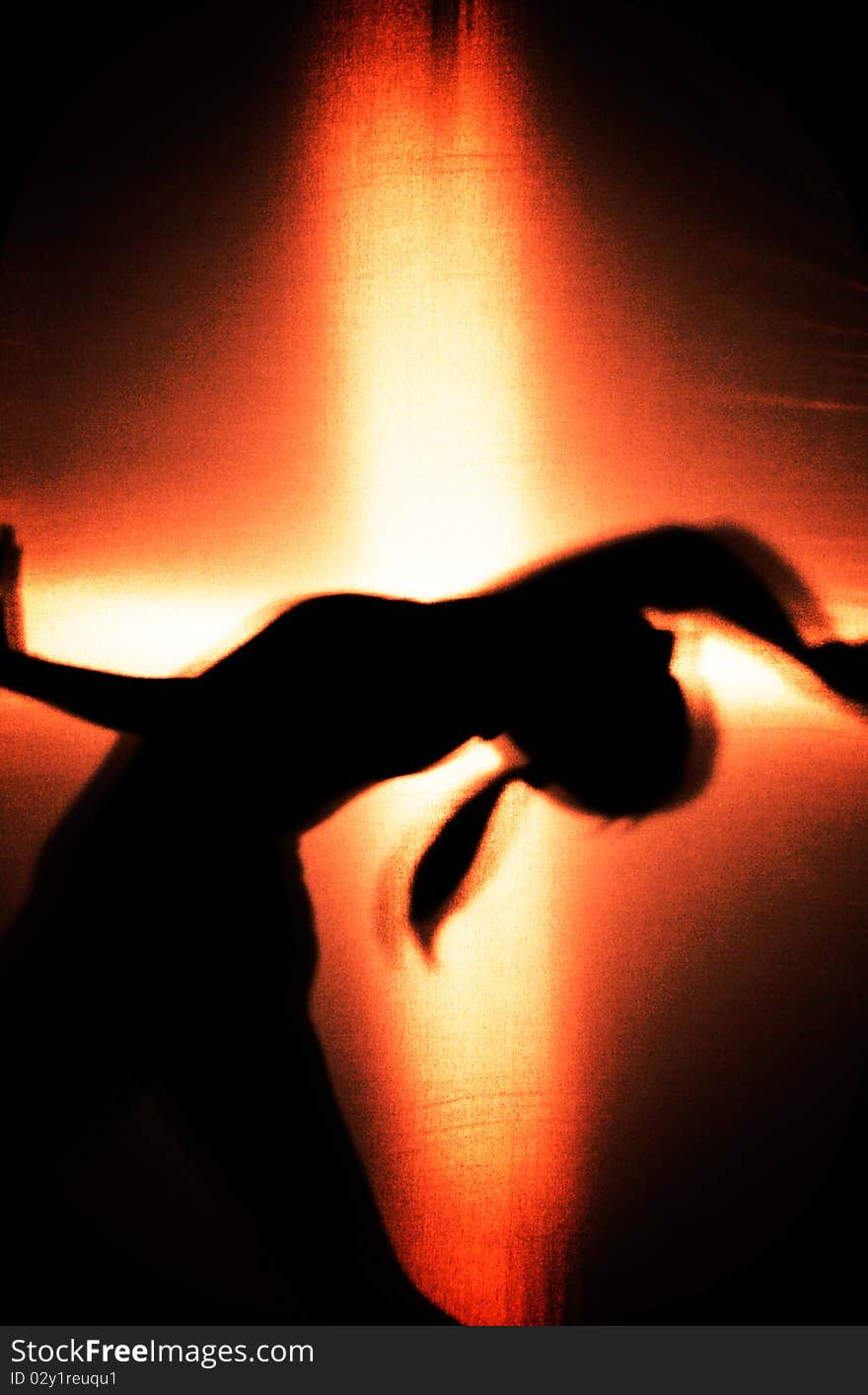 Girl Dancing, Silhouette of a Girl. Girl Dancing, Silhouette of a Girl