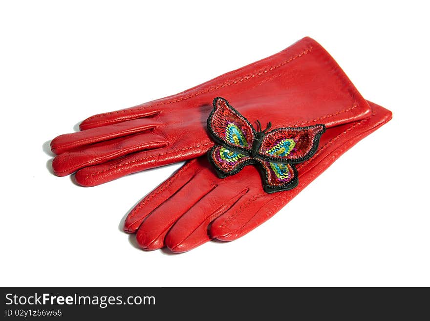 Red Gloves And Butterfly