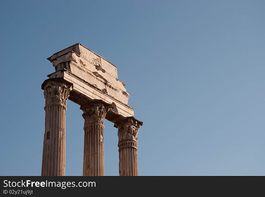 Part of an ancient temple on the Forum Romanum, Rome. Part of an ancient temple on the Forum Romanum, Rome.