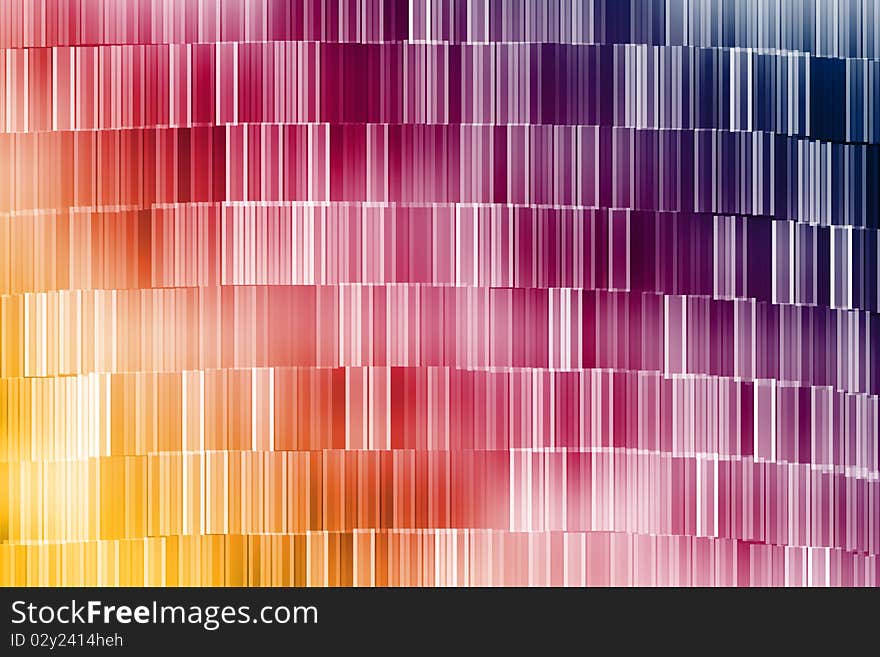 Abstract glowing figures on a colorful background