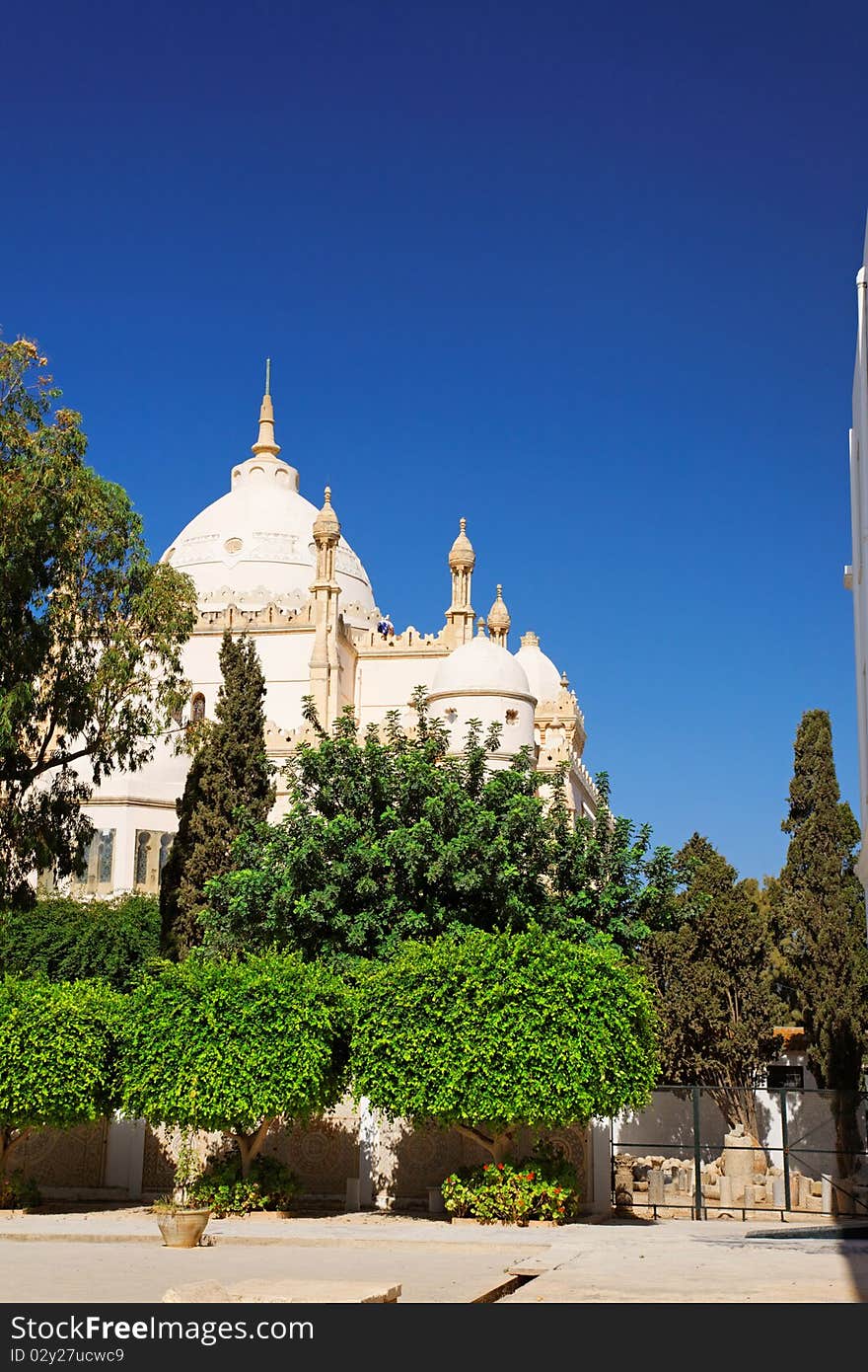 Saint Louis Cathedral, Tunisia, Carthage. Shot with polarizing filter. Saint Louis Cathedral, Tunisia, Carthage. Shot with polarizing filter.