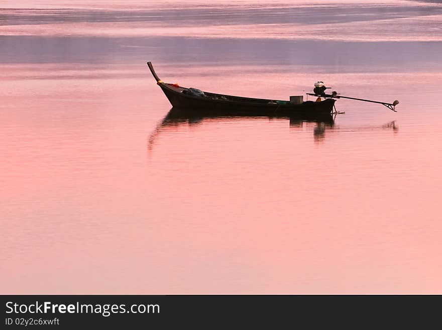 Sunrise and water reflex, Southern of Thailand