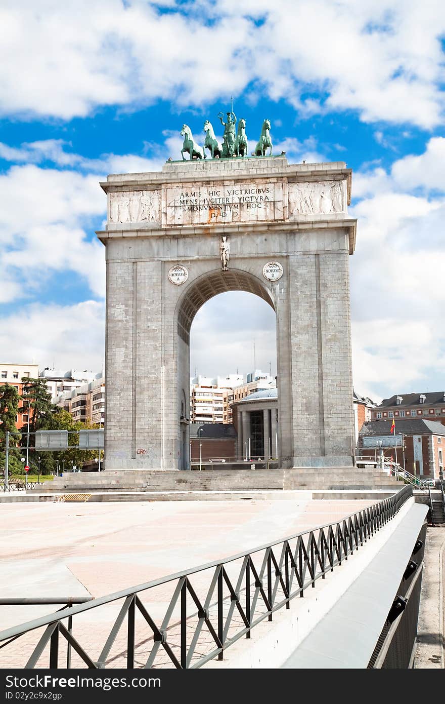 Gate Puerta de Moncloa in Madrid, Spain