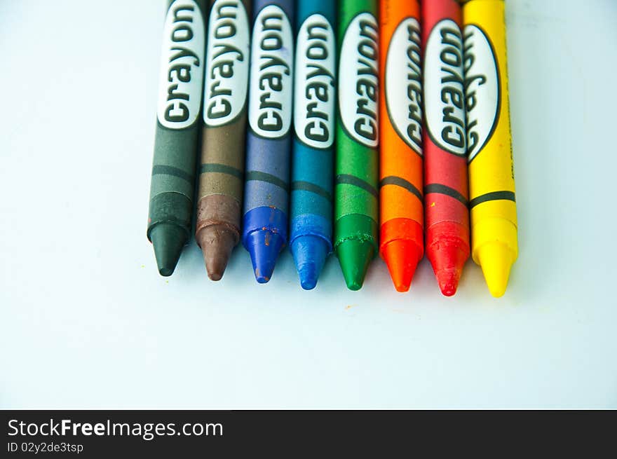 Colorful crayons isolated on white