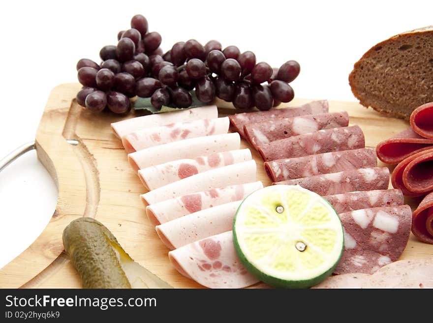 Sausage Plate With Grapes