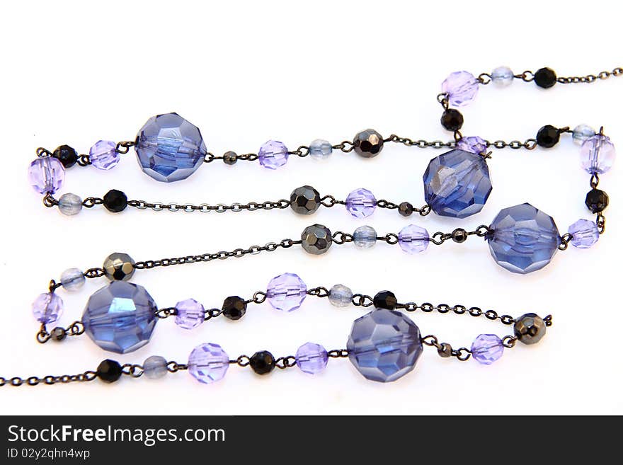 Costume jewellery a chain with blue beads