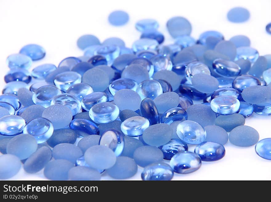 Blue transparent decorative stones