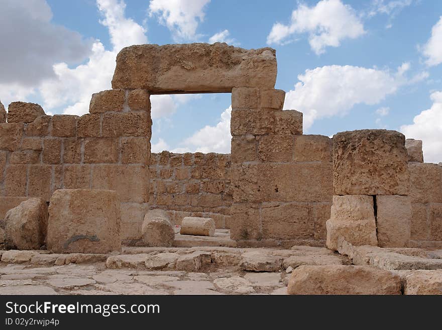 Stone Entrance And Wall Of Ruined Ancient House