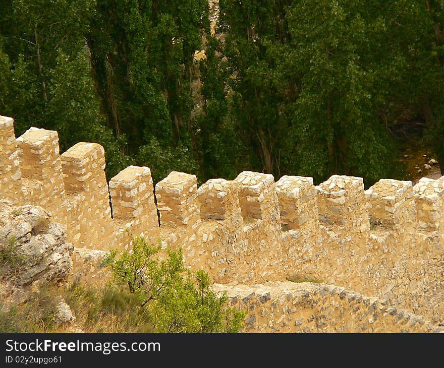 Part of the wall surrounding the village of albarracin in teruel. Part of the wall surrounding the village of albarracin in teruel